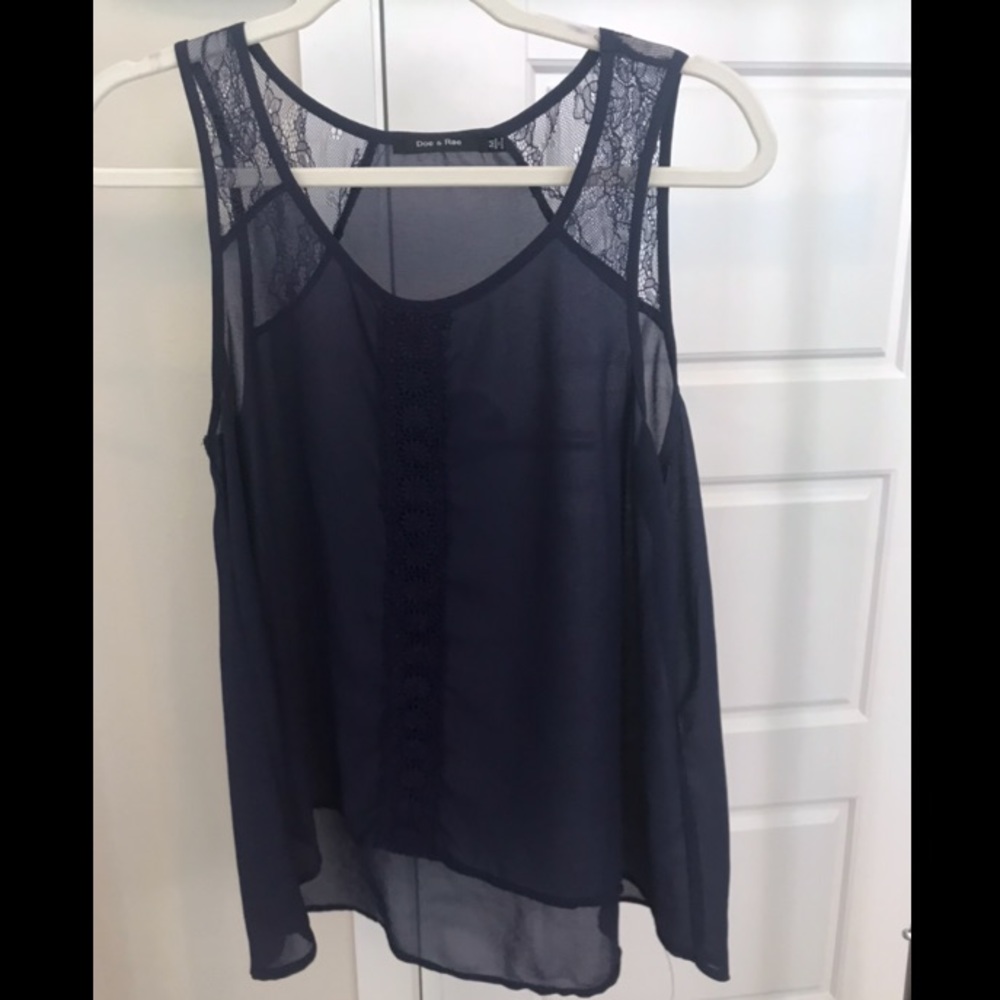 Doe & Rae Navy Tank Top
